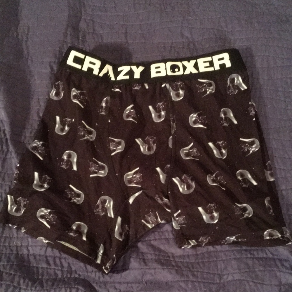 Brand new Crazy Boxer Black Boxer Briefs with Fun Print